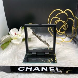 Chanel PARFUMS Hair Clip Rhinestones Right Side Wear NEW! 3.175” long